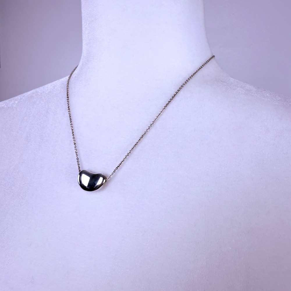 Tiffany & Co Bean Necklace 20 mm Sterling Silver 925 Elsa Peretti Minimalist